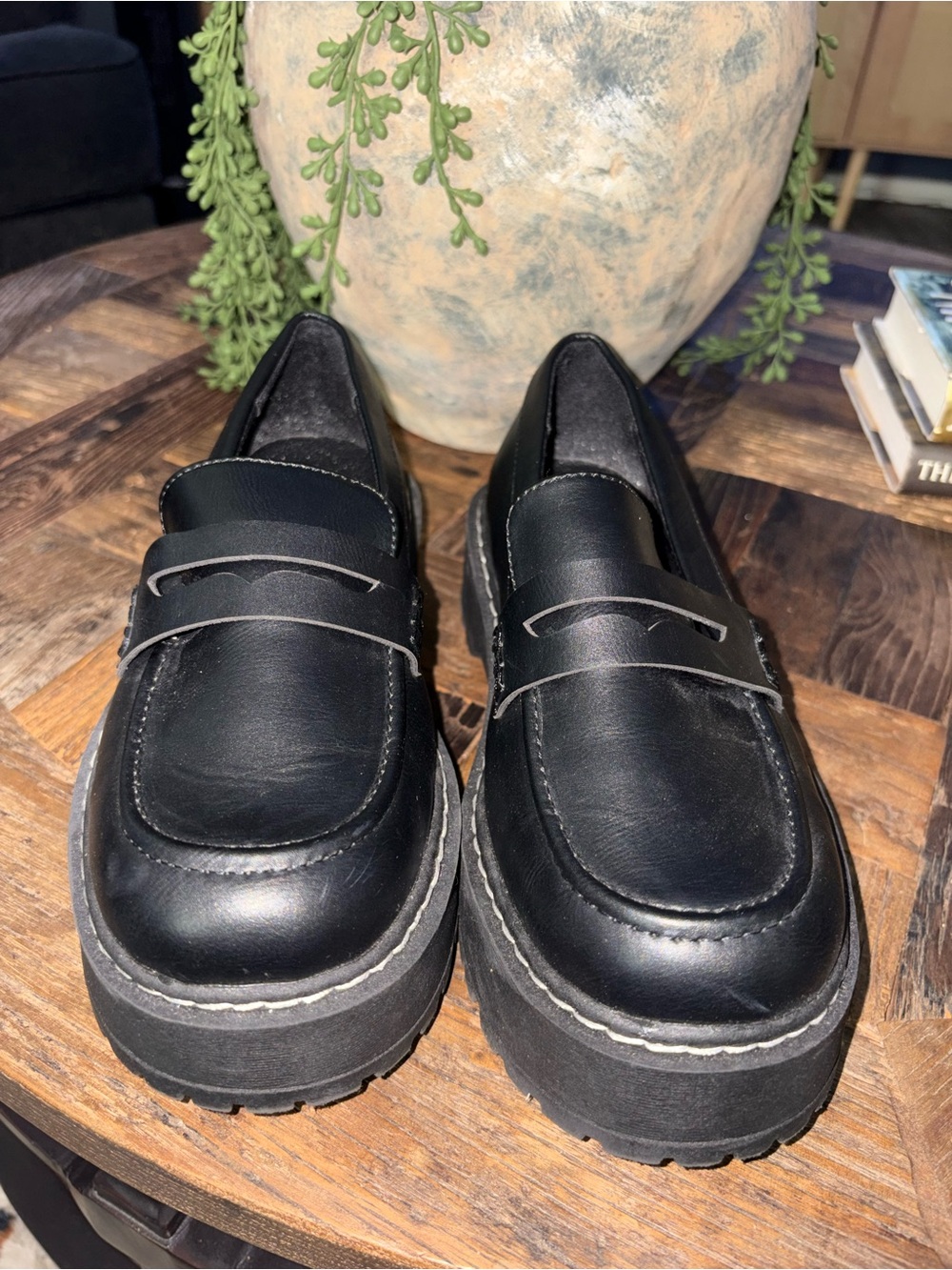 Torrid size 7.5 WW Black Chunky Penny Loafers - Women's Slip-On